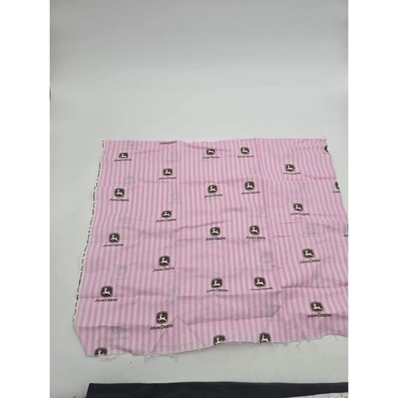 New John Deere Flannel Fabric Pink Tractor Baby 21x18 - Picture 1 of 6